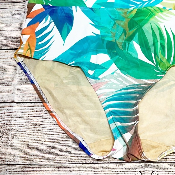 NWT Swim by Cacique Multicolor Tropical Bikini Bottom Size 14 - Picture 4 of 13